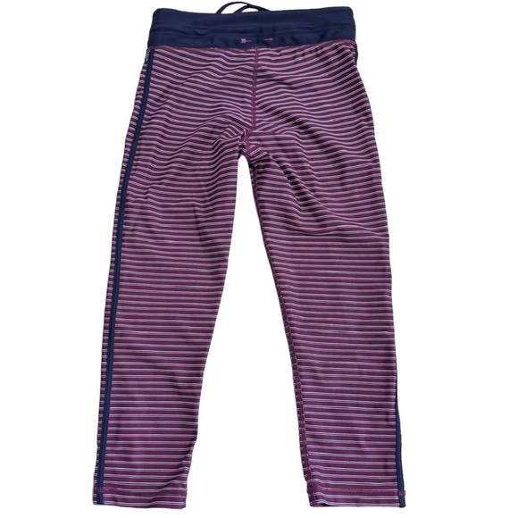 The Upside Leggings Burgundy Red Rum And Raisin NYC Striped Performance Pant 6 - Picture 4 of 10